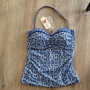 TOMMY BAHAMA
Terrazzo Tile Bandini Swim Top In Palace Blue New with tag